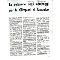 La selezione degli equipaggi per le Olimpiadi di Acapulco